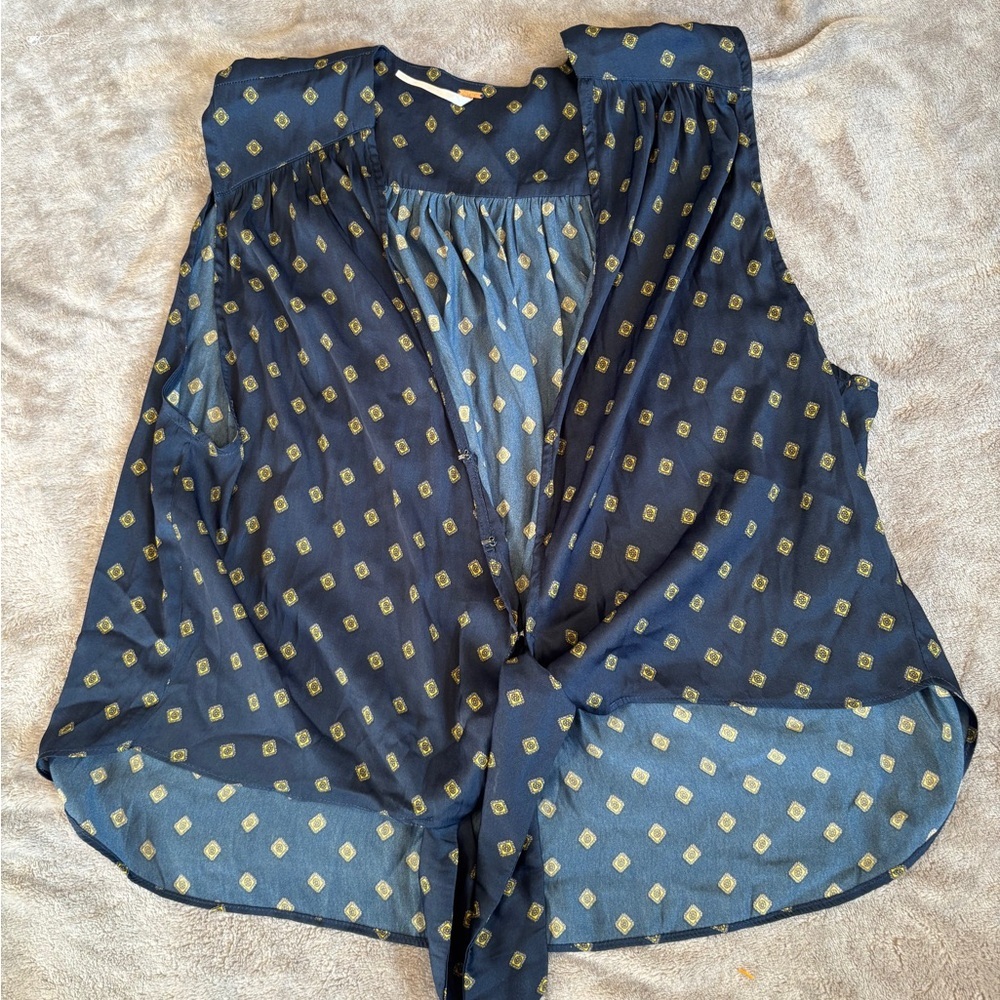 FP Movement by Free People Navy and Gold Blouse